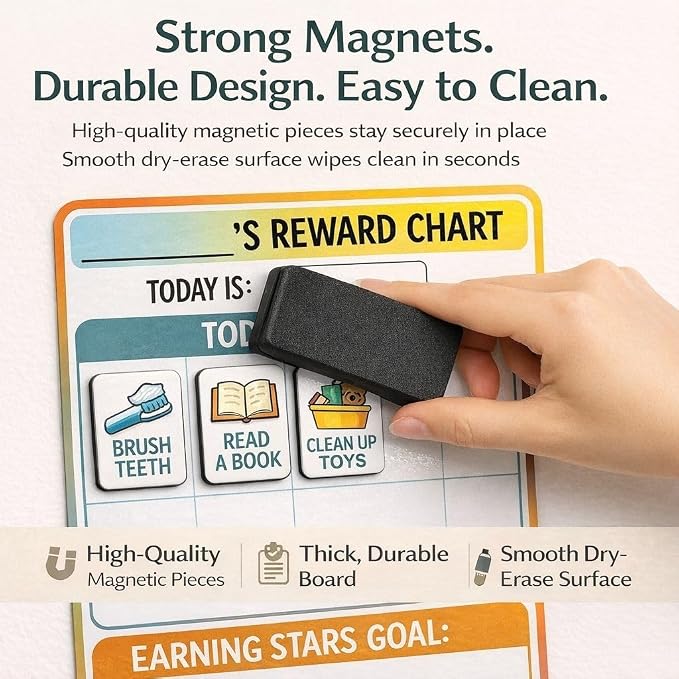 Reward Charts for Toddlers – Magnetic Daily Routine & Behavior Chart for Kids, Positive Reinforcement System for Home & Classroom (2 Pack) - Image 7