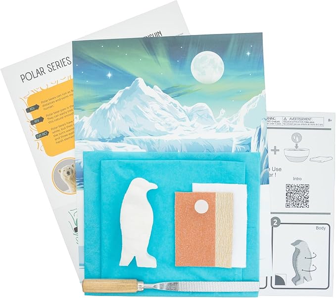 Studiostone Creative DIY Arts & Crafts Carving Kit Kids Adults Penguin Alabaster Sculpture Soapstone