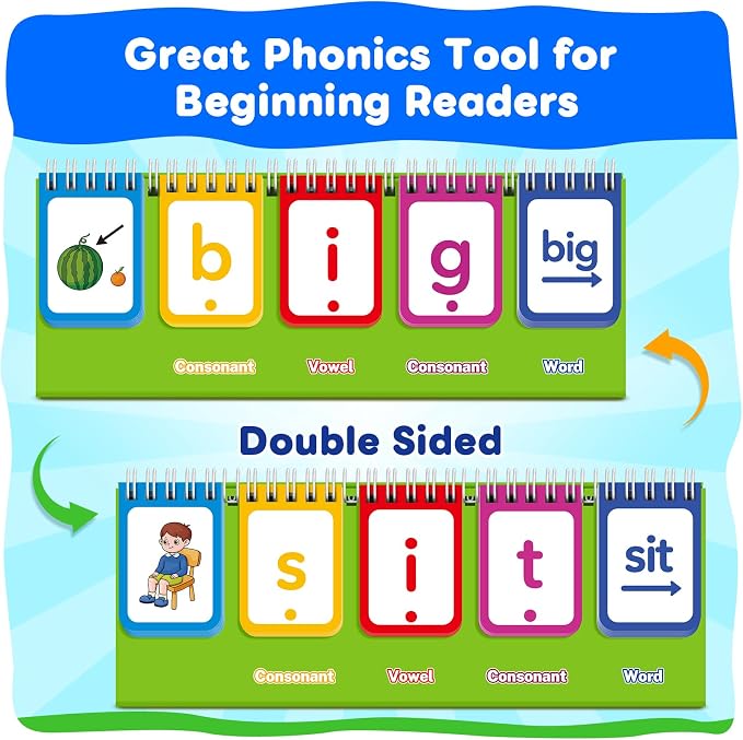CVC Word Games,Phonics Flash Cards for Preschool Kindergarten - Image 2