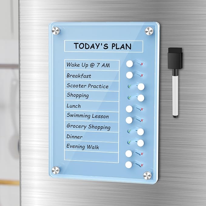 NiHome Magnetic Chore Chart with Sliders, Acrylic to Do List Planning Board by NiHome