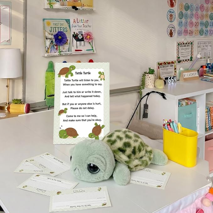 Civaner Tattle Turtle Classroom Behavior Management Plush with 51 Cards Tag - Image 7