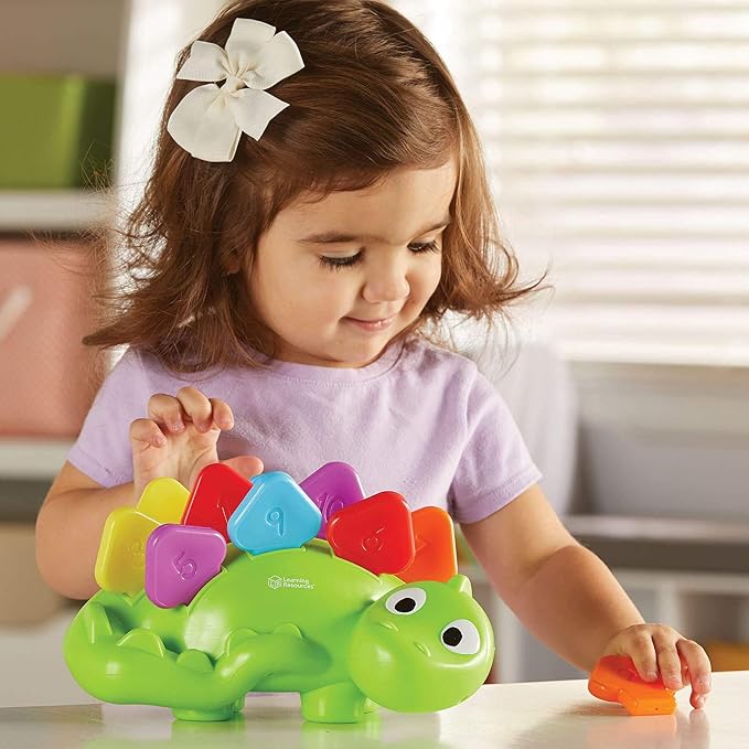 Learning Resources Steggy the Fine Motor Dino - 11 Pieces, Ages 18+ Months Toddler Learning Toys, Fine Motor and Sensory Toy, Toddler Montessori Toys, Dino Toys, Preschool Toys - Image 2