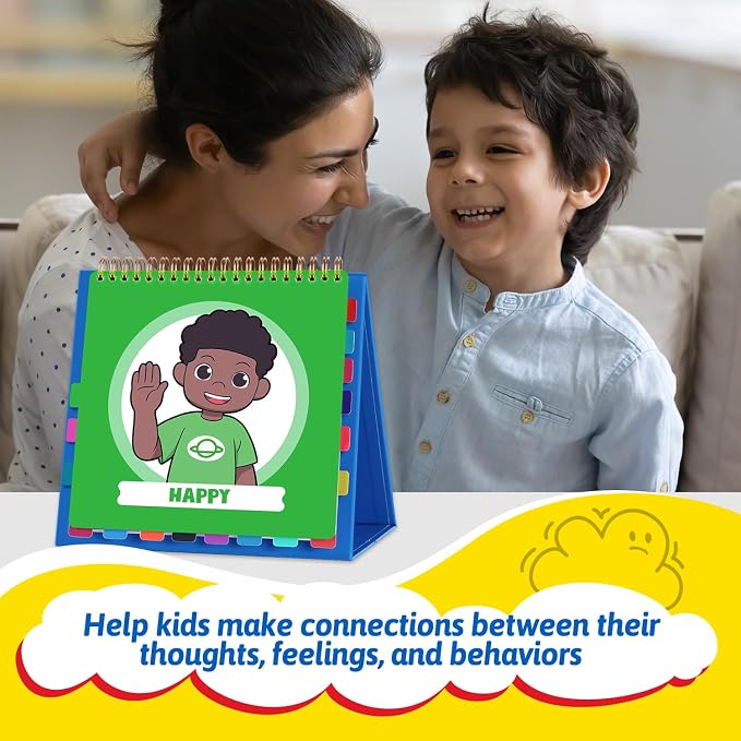Torlam Feelings Wheel Emotions Book,Calming Down Corner Items Feelings Chart for Kids,Social Emotional Regulation Tools,Emotion Wheel Flip Book,Autism Must-Have ADHD Tools for Kids Classroom Preschool - Image 6