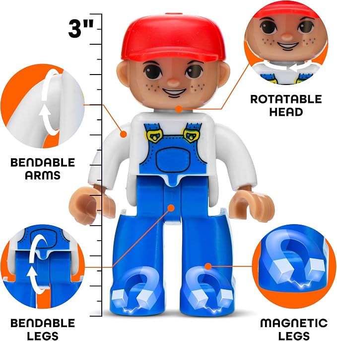 Playmags Large Magnetic Figures Community Set of 15 Pieces – 3” Play People Perfect for Magnetic Toys Building Blocks - STEM Learning Toys for Kids – Magnet Tiles Expansion Accessories Pack - Image 2