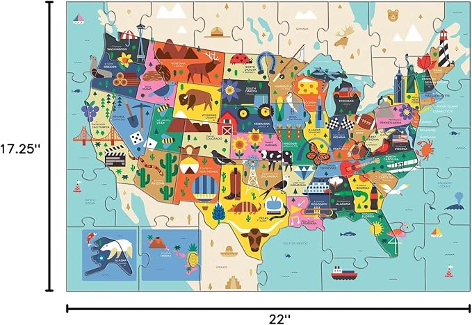 Mudpuppy - Map Of The U.S.A. 70 Piece Geographic Puzzle for Kids - Image 10