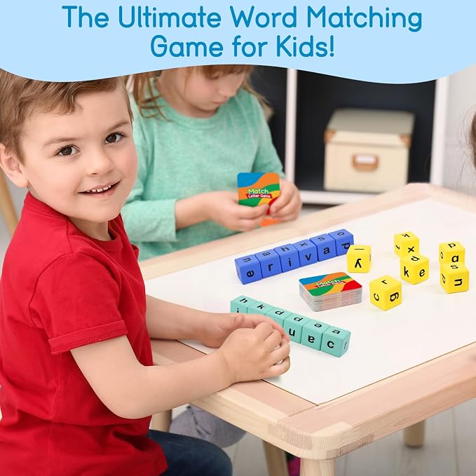 Edulok Word Race Cube - Preschool Wooden Alphabet Letter Blocks & Phonics Matching Games - CVC Word Learning Toys - Image 5
