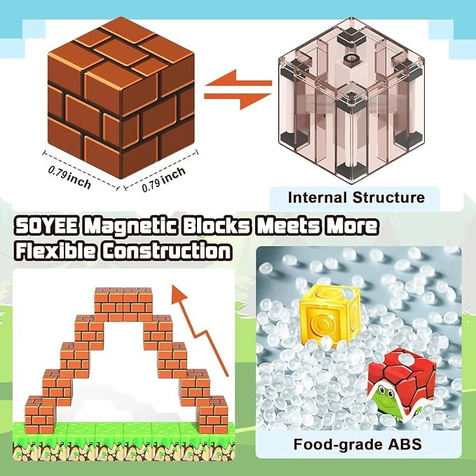 Magnetic Building Blocks 100PCS - Strong Magnets Construction Cubes for Kids Ages 3-8, STEM Educational Toys for Boys & Girls - Image 4