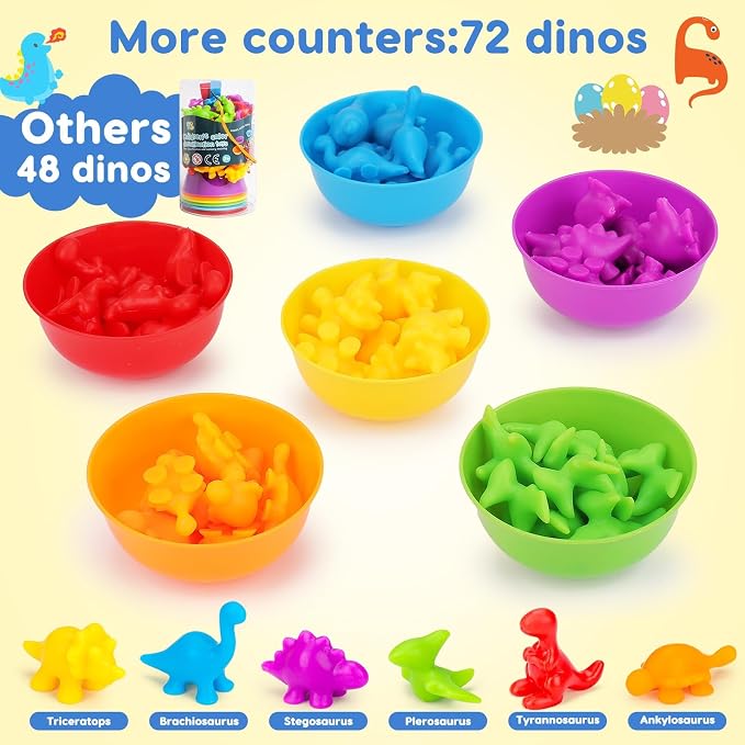 Tsomtto Counting Dinosaurs Montessori Toys for 3 4 5 Years Old Boys Girls - Image 3