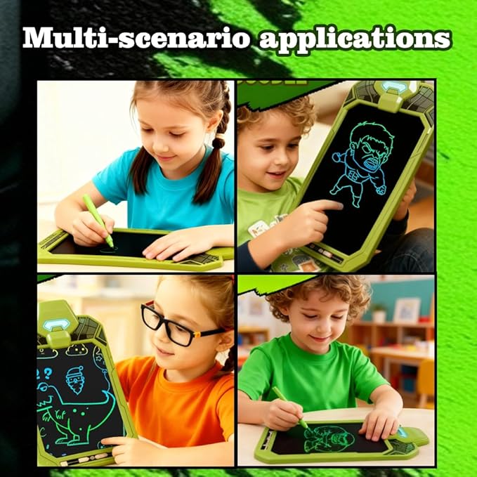 LCD Writing Tablet for Kids, 10-Inch Colorful Children Doodle Scribbler Board, Electronic Erasable Drawing Tablet, Portable Ewriter for Boys Girls Gifts for Toddler Educational Travel Birthday