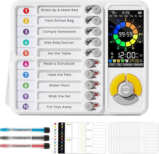 3-in-1 Visual Timer & ADHD Tool for Kids and Adults, Visual Schedule Board by Home