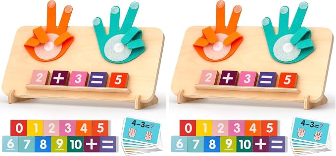 MOTREE Preschool Learning Toys for Toddlers 2-4, Educational Math Manipulatives Number Counting Blocks for Kids, Montessori Toys for 3-5 Year Old Boys Girls Birthday Gifts (Pack of 2) by MOTREE