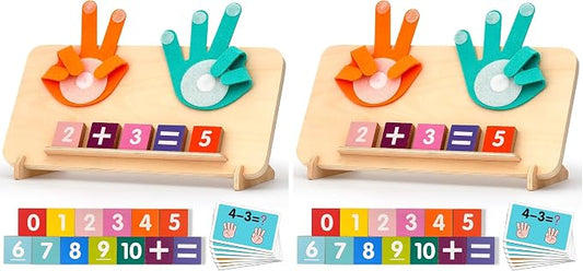 MOTREE Preschool Learning Toys for Toddlers 2-4, Educational Math Manipulatives Number Counting Blocks for Kids, Montessori Toys for 3-5 Year Old Boys Girls Birthday Gifts (Pack of 2) by MOTREE
