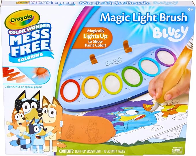 Crayola Bluey Color Wonder Magic Light Brush, Mess Free Painting Station for Kids, Gifts, Toddler Bluey Toys & Activities, Ages 3+ - Image 2