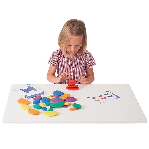Rainbow Pebbles, Set of 36, Sorting and Stacking Stones - Image 4
