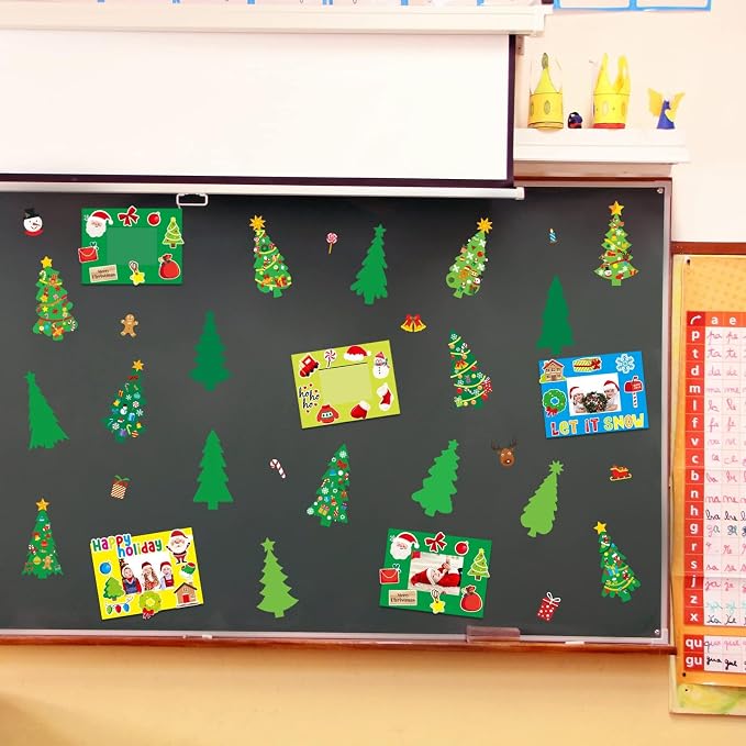 chiazllta 945Pcs DIY Christmas Tree Craft Kit Kids Holiday Art Making Craft with Stickers, Make Your Own Christmas Bookmark Xmas Party Favor Decoration Home Classroom Game Activities - Image 6
