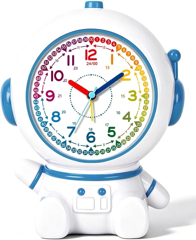 Analog Alarm Clock for Kids with Snooze and Nightlight, Cute Aatro Tabletop Lamp, Ring Alarm/Music Alarm Loud for Bedroom, Battery Powered,Kids’ Time Learning Perfect for Boys Girls Gifts by Unknown