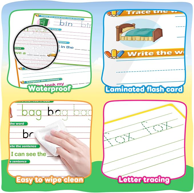20PACK CVC Word Games Sight Words Flash Cards Sentence Building - Image 5
