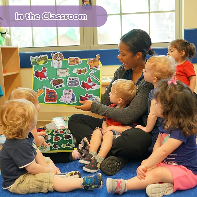 CHEFAN Felt Board for Toddlers,4 Sets Flannel Board Stories for Preschool Activity,Little Red Hen,The Ant and The Grasshopper,The Goose that Laid The Golden Egg and The Emperor's New Clothes - Image 4