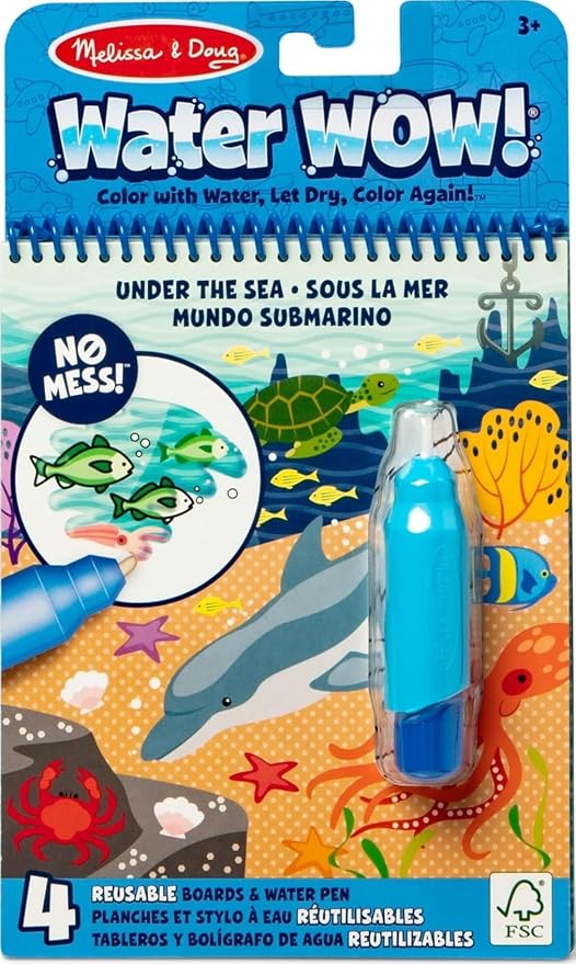 Melissa & Doug On The Go Water Wow! Mess Free Coloring Book, Reusable Water-Reveal Activity Pad, Under The Sea, Travel Toys, Party Favors, for Toddlers & Kids Ages 3+ - FSC Certified by Unknown