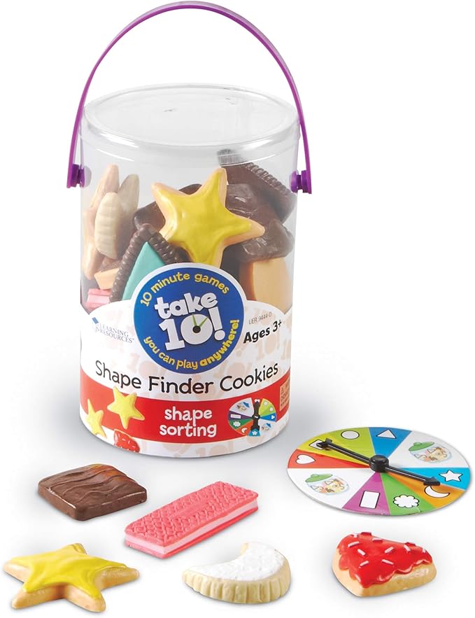 Learning Resources Take 10 Shape Finder Cookies, Early Vocabulary Skills, Gross and Fine Motor Skills, Ages 3 and Up by LearningResources