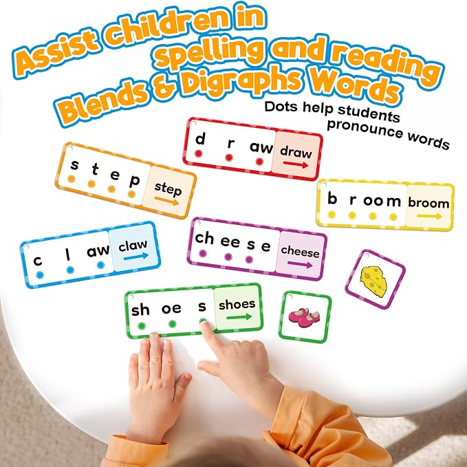 Blends & Digraphs Cards,Phonics Games,Learn to Read,Speech Therapy Toys for Toddlers Kids,Sight Word Games Spelling Reading Learning,Kindergarten Preschool Learning Activities,Educational Toy - Image 6