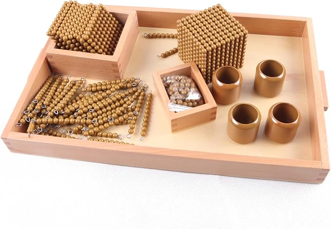 Golden Math Bead Material - Montessori Number Learning Educational Gifts for Kids by AdenaMontessori
