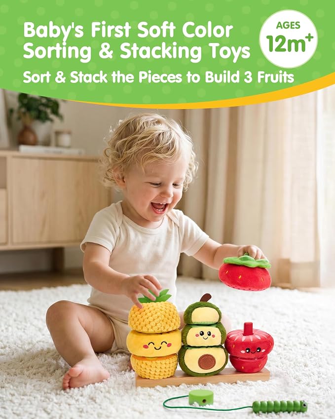 hahaland Montessori Toys for 1 Year Old Girl Boy, Stacking Rings Baby Toy - Image 2