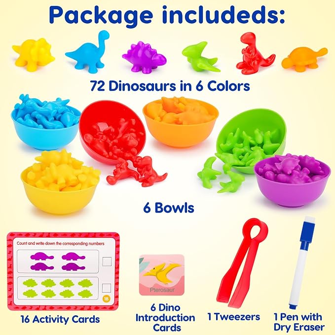 Tsomtto Counting Dinosaurs Montessori Toys for 3 4 5 Years Old Boys Girls - Image 2