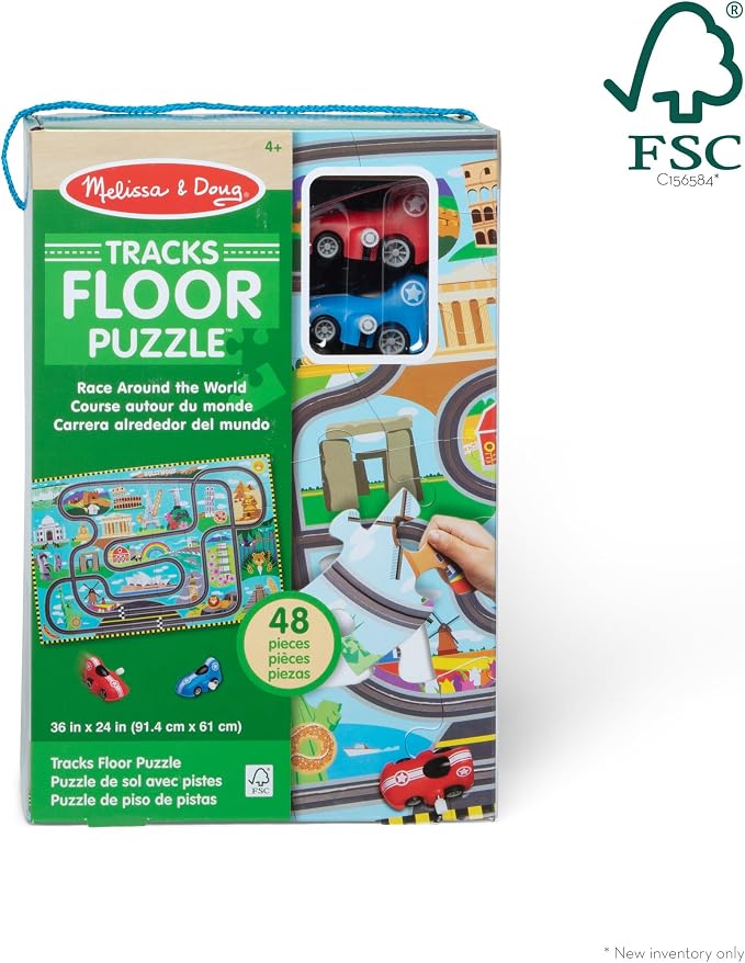 Melissa & Doug Race Around the World Floor Puzzle 48-Piece - Image 3