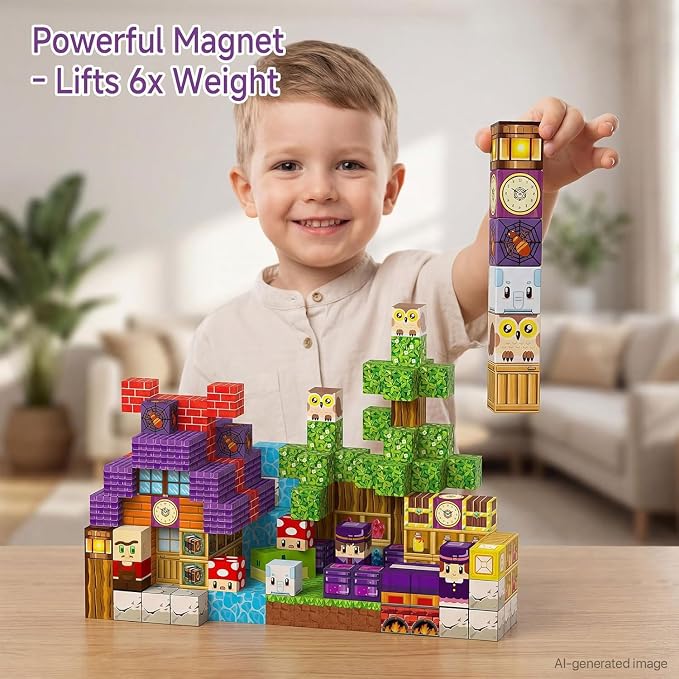 Magic Forest Magnetic Blocks Set for Creative Construction - Image 2