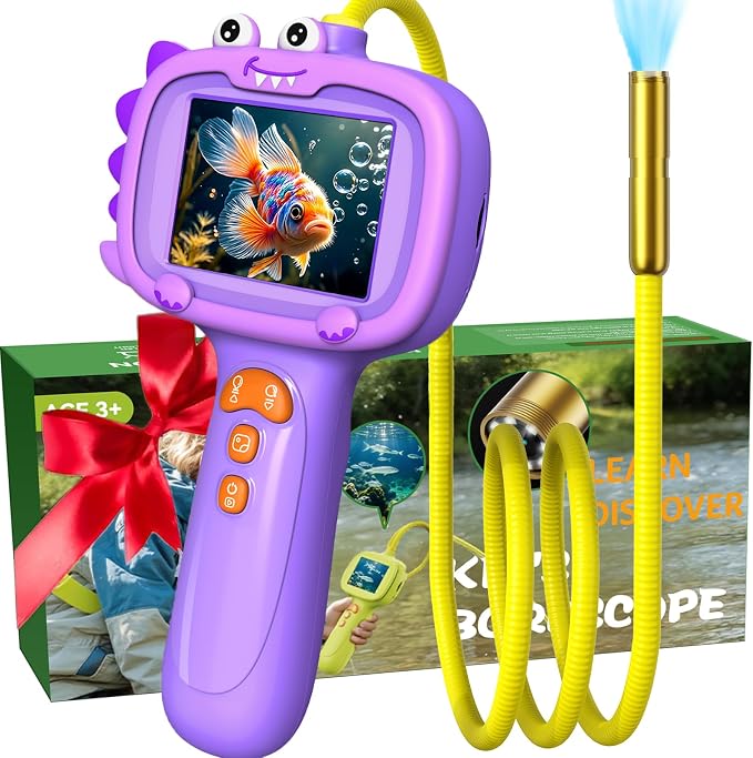Daxiongmao Borescope Camera with Light for Kids | STEM Science Educational Toy for 3 4 5 6 7 8 9 10 Years Old Boys & Girls | Birthday Gift for Outdoor Adventures & Nature Discovery（Purple） by Daxiongmao