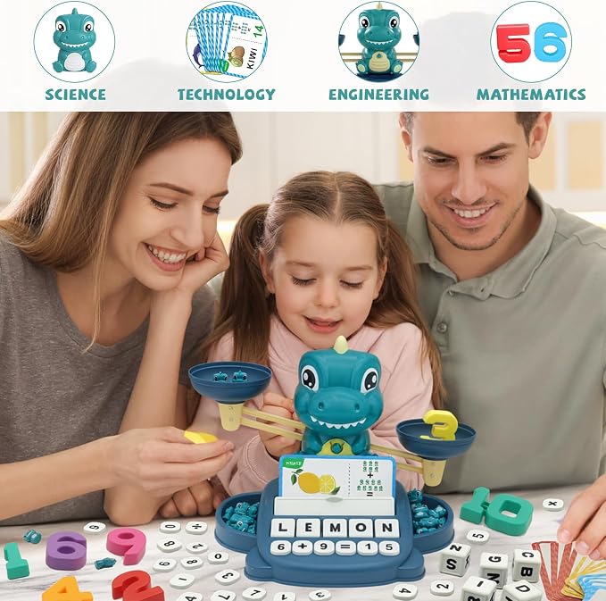 Snugzy Dinosaur Balance Counting Toys Math Game Montessori Toys Learning Games for Kids Educational Toy Gifts for Boys Girls Age 5-7 - Image 6