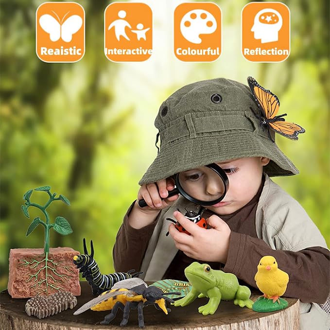 Montessori Life Cycle Animal Figures with Flash Cards, Realistic Animal Figurines Toy, Educational Matching Game for 3+ Year Old Kids (Ant) - Image 4