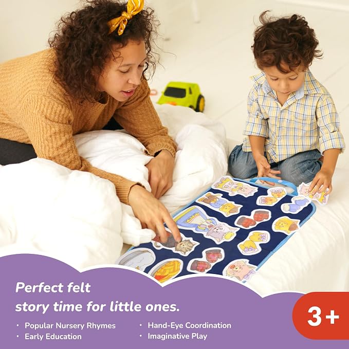 CHEFAN Felt/Flannel Board Story Set, PRECUT Felt Pieces for Preschool Toddlers Circle Time,Three Little Kittens,Old Woman Who Lived in Shoe,Little Miss Muffet,Jack and Jill - Image 2