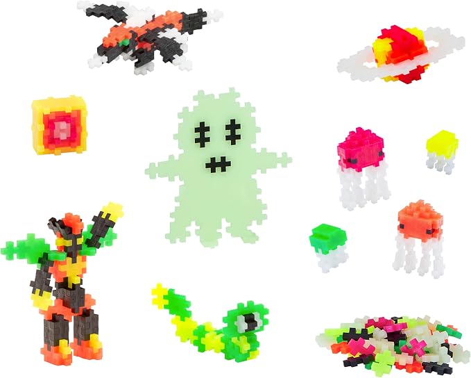 PLUS PLUS Learn to Build, Glow in the Dark Mix - 400 Piece Building Set - Image 2