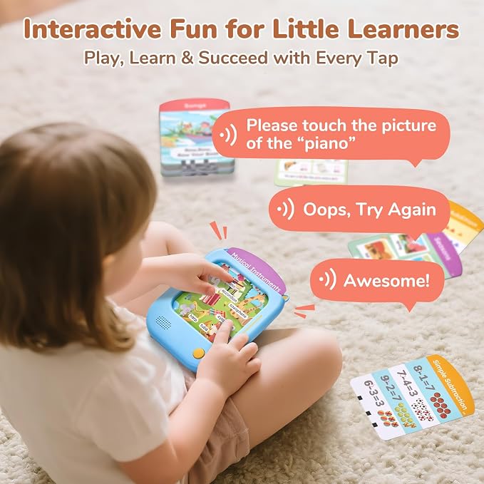 JoyCat Kids Learning Tablet, 156-Page Talking Phonics Flash Cards - Image 6