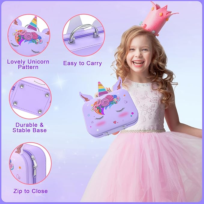 Kids Nail Polish Set for Girls, Non-Toxic All-in-One Nail Art Kit with Nail Dryer and Peelable Nail Polish, Ideal Gift Toys for Girls Age 3-12
