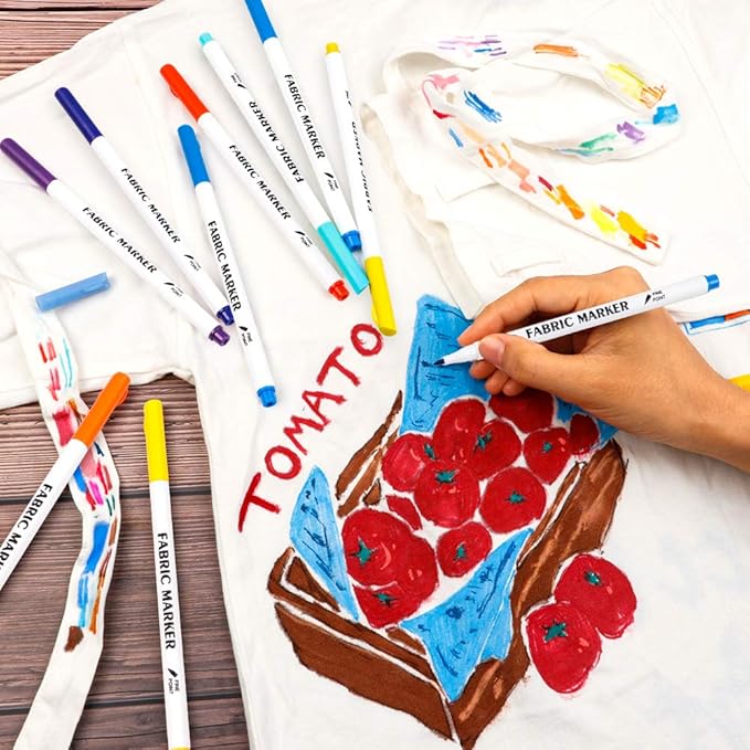 Fabric Markers, Lelix 36 Colors Permanent Fabric Pens for Writing Painting on T-Shirts Clothes Sneakers Canvas, Child Safe & Non-Toxic for Kids Adults