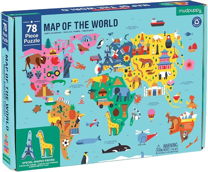 Mudpuppy - Map of the World 78 Piece Geographic Puzzle for Kids - Image 10