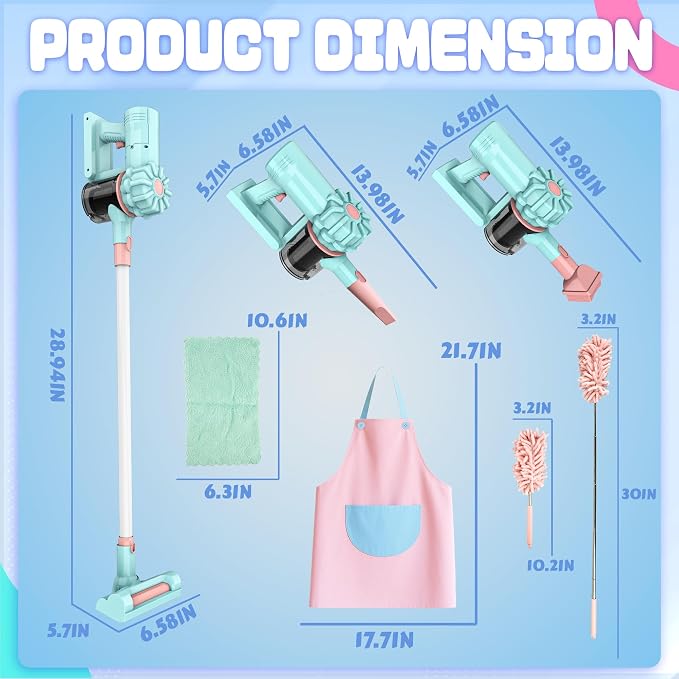 SMILESSKIDDO 3-in-1 Kids Vacuum that Really Works, Toy Vacuum for Kids - Image 2