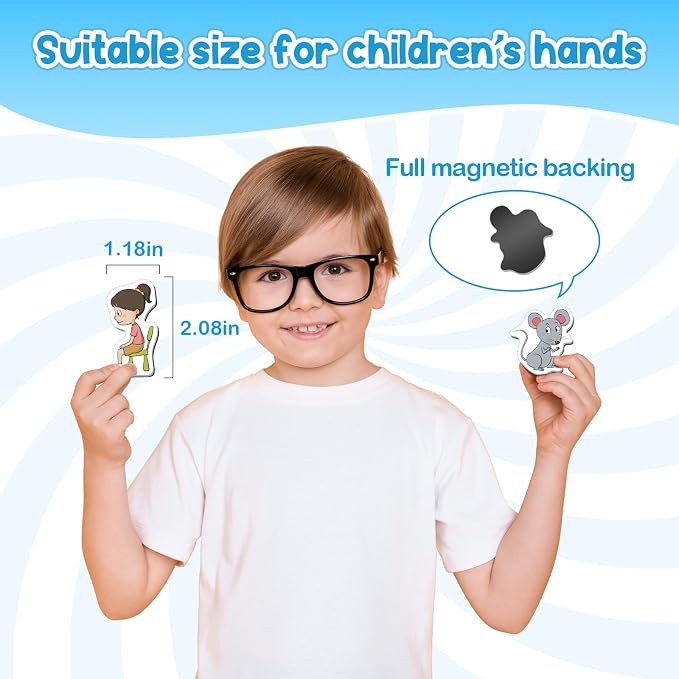 Kasfalci CVC Word Magnets for Toddlers 1-3, 50 Fridge Magnets for Kids, Back to School Supplies, Cute Animal Magnetic Objects, Speech Therapy Toys for Kids Toddlers Preschool Learning Spelling - Image 6