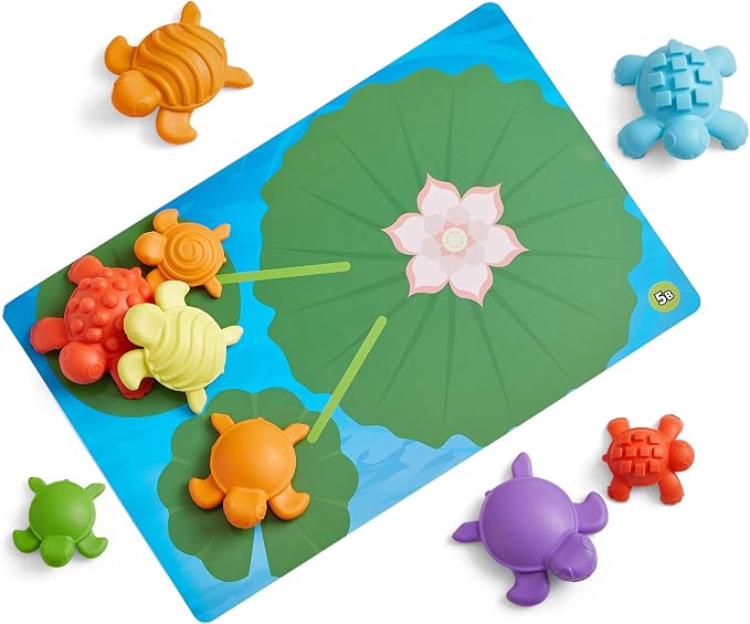 hand2mind Tactile Turtles Math Activity Set, Toddler Numbers and Counting, Math Counters for Kids, Color Sorting Toys, Sensory Turtle Game, Preschool Learning Activities, Montessori Math Materials - Image 4