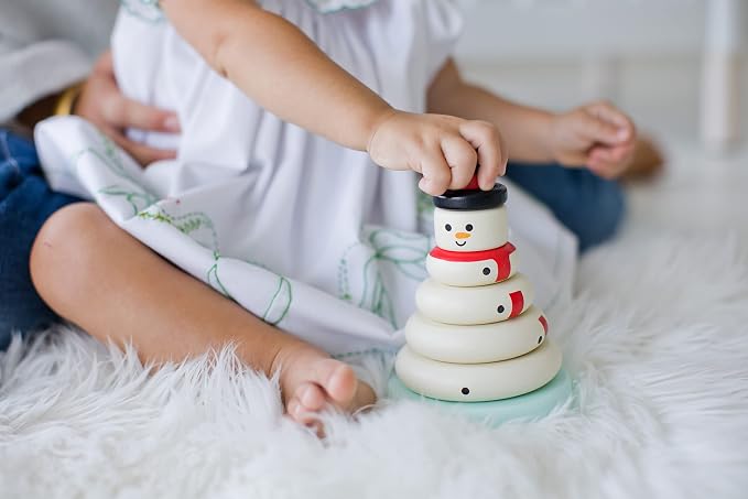 Pearhead Christmas Snowman Stacking Toy Set, Holiday Toys for Toddlers - Image 8