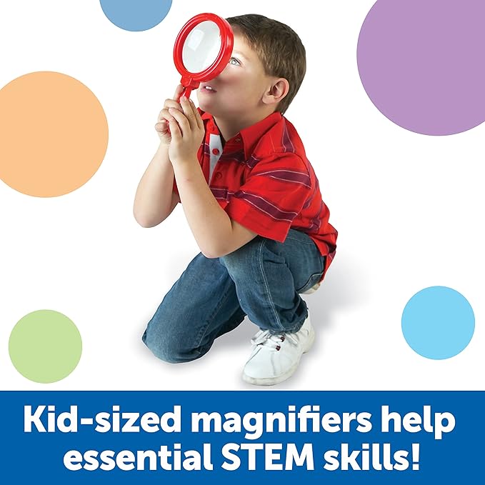 Learning Resources Jumbo Magnifiers - 6 Pieces, Ages 3+ Toddler Learning Toys, Exploration Toys for Kids, Magnifiers for Kids - Image 2