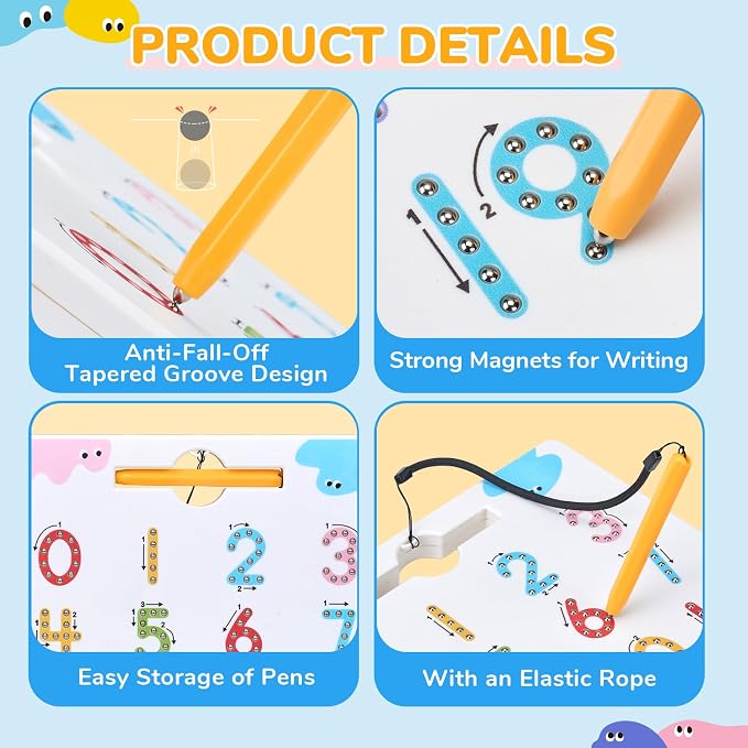JoyCat Magnetic Number Tracing Board, Double-Sided Numbers 1-20 for Kids - Image 6