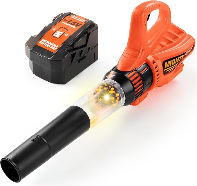lalalark Mighty Force Kids Leaf Blower, Kids Gardening Set with Realistic Sounds, Lights and Wind, Outdoor Toys for Toddlers 3-5, Role Play Toys, Toddler Birthday Gift by JOVA
