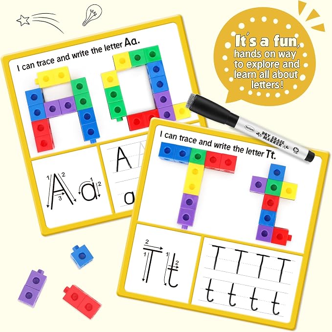 Torlam Math Cubes Math Manipulatives Activity Set, Counting Toys Snap Linking Cube for Kids Kindergarten Learning Activities - Image 3