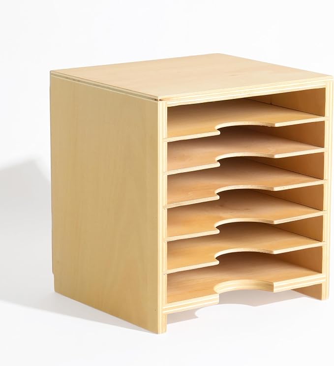 Premium Montessori Card Cabinet – 6-Layer Wooden Storage Organizer for Geometric Cards, Nomenclature & Learning Materials, Compact Classroom Organization, Homeschool Kids Ages 3-6 (No Assembly) - Image 3
