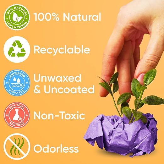 9" x 1200" USA-Made Lilac Kraft Paper Roll, 45 Lbs/66 GSM Thickness, American Quality Colored Roll Paper for School, Bulletin Board, Crafts - Odorless, Non-Toxic, Safe for Kids