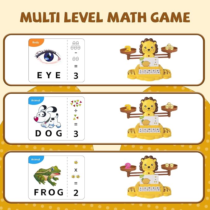 Snugzy Lion Balance Counting Toys Math Game Montessori Toys Learning Games for Kids Educational Toy Gifts for Boys Girls Age 5-7 - Image 5